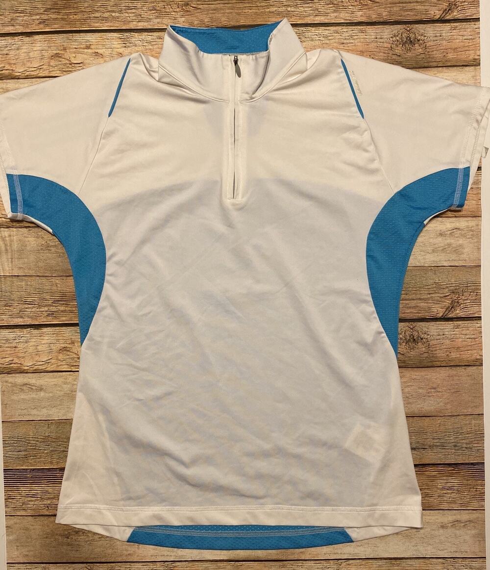 Adidas Womens Size S White& Blue ClimaCool ForMotion Short Sleeve Shirt